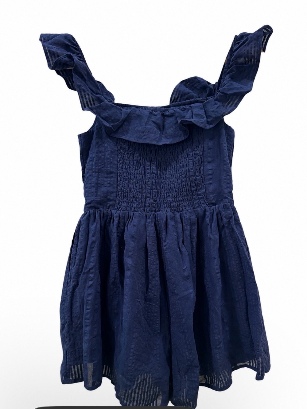 Aerie Cotton Navy Smocked Romper - Picture 3 of 7